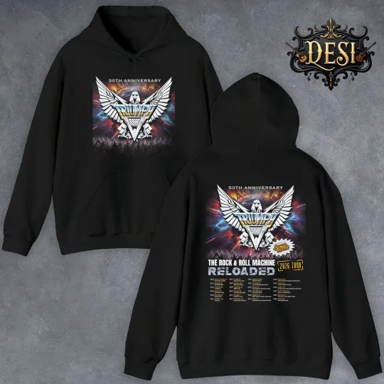 Discover Trivph 50th Anniversary The Rock And Roll Machine Reloaded 2026 Hoodie