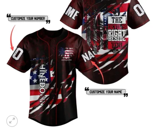 Discover shine down The Devils Right Beside You Red baseball jersey, 3d gift,2025 hot