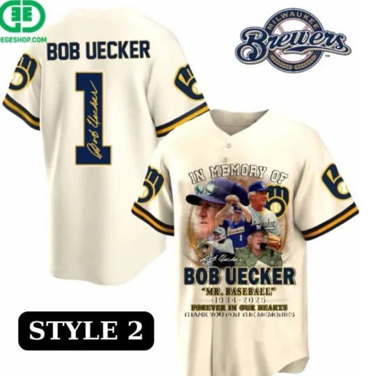 Discover new, In Memory of Bob Uecker baseball jersey- HOT jersey 3d, gift jersey for dad