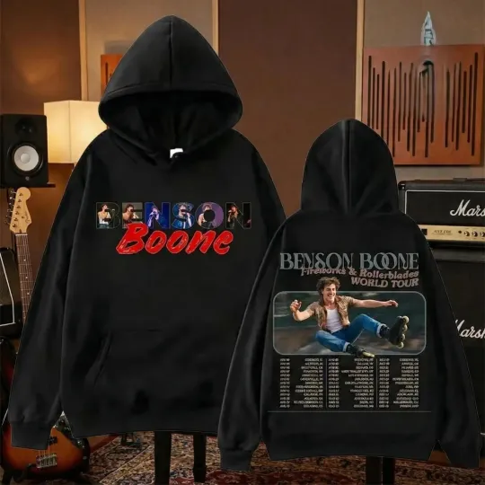 Discover Benson Boone Pop Singer Hoodie, Beautiful Things Tour 2026 Double Sided Hoodie