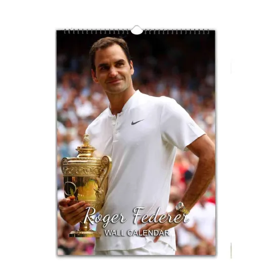Discover Roger Federer Full Photo Calendar 2026/27 Vertical Wall Calendar  Choose Start