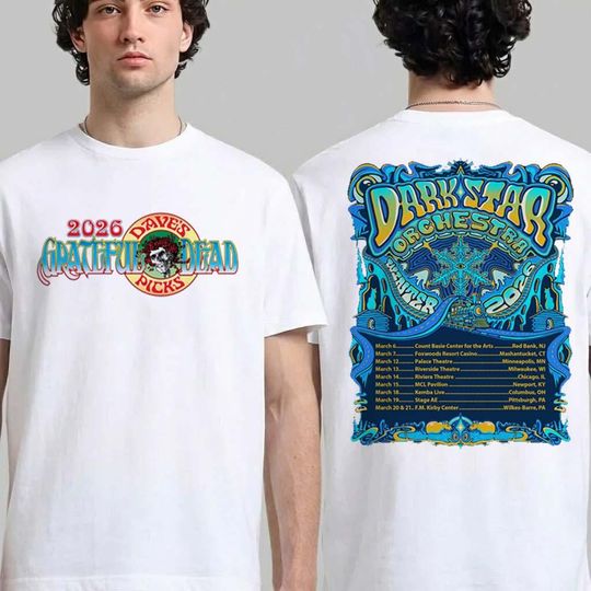 DarkStar Shirt 2026, GrateFul 2026, Music Tour 2026 Shirt Psychedelic Music Tour T Shirt, Front Back Concert Tee, Jam Band Live Show Shirt,