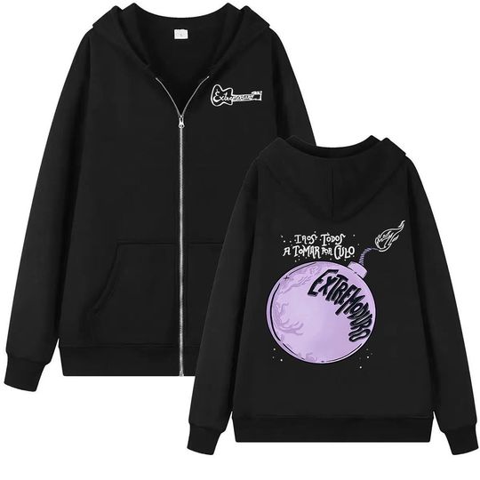 Discover Band Extremoduro Album 2026 Tour Zipper Hoodie Men's Harajuku Hip Hop Punk Sweatshirt Jacket Fashion Casual Fleece Zip Up Hooded