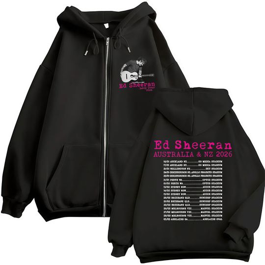 Discover Ed Shee Loop Tour Australia New Zealand 2026 Tour Zipper Hoodies Men Women Fashion Hip Hop Zip Up Sweatshirts Fleece Jackets