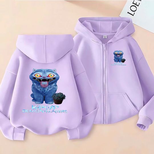 Discover Kpop Demon Hunters Graphic Zip Up Hoodie for Women Men Oversized Casual Streetwear