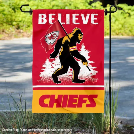 Discover KC Chiefs Bigfoot Sasquatch Believe Garden Yard Banner Flag