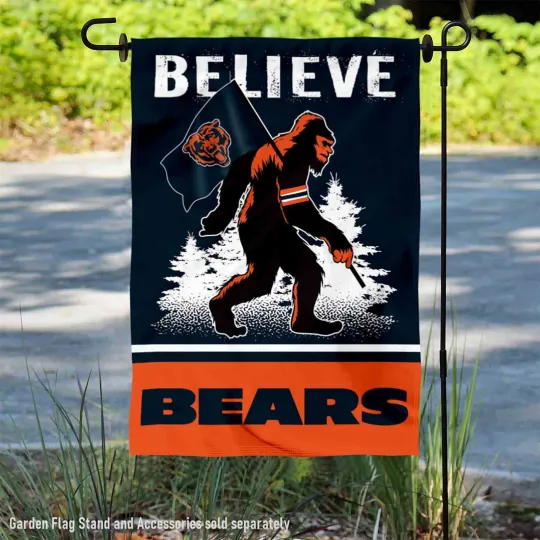 Chicago Bears Bigfoot Sasquatch Believe Garden Flag