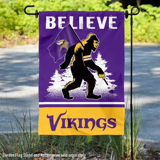 Minnesota Vikings Bigfoot Sasquatch Believe Garden Flag