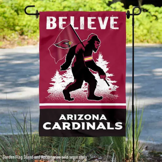 Discover Arizonna Cardinals Bigfoot Sasquatch Believe Garden Yard Banner Flag