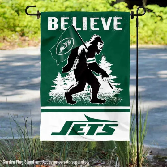 Discover NY Jets Bigfoot Sasquatch Believe Garden Yard Banner Flag