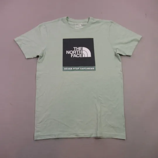 Discover North Face Shirt Mens Small Short Sleeve Green Crew Neck Outdoors