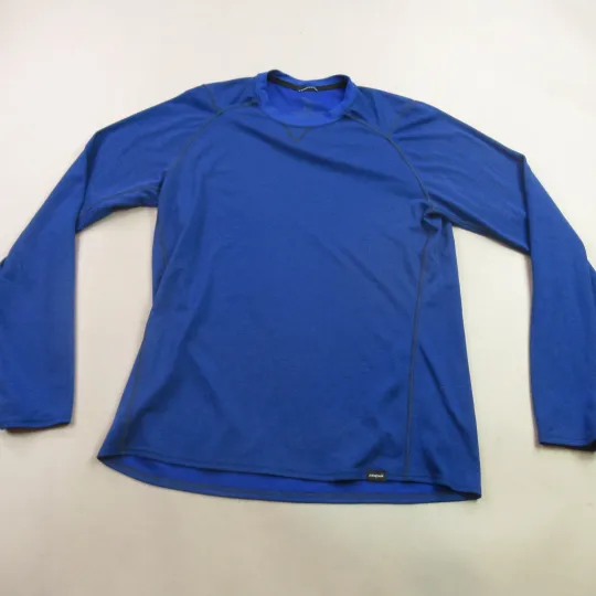 Discover Patagonia Shirt Mens Large Long Sleeve Crew Neck Outdoor Lightweight Blue