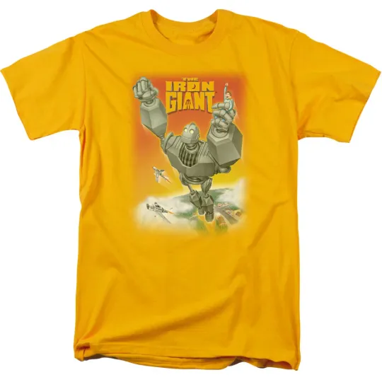 Discover Iron Giant Fly Away Men's T-Shirt Gold