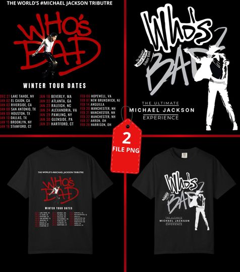 Discover Who's Bad music PNG Tranfarent background for T-Shirt Printing Tour 2026 (Digital Download)