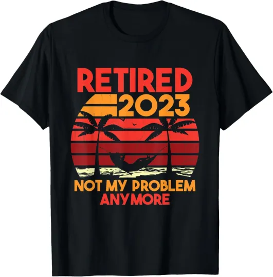 Discover Retired 2023 Funny Vintage Retirement 2023 Humor Gifts Men T-Shirt