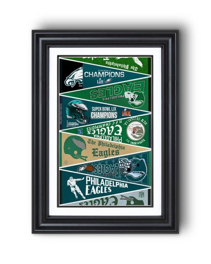 Discover Philadelphia Eagles Vintage Pennants 1950-2025 Collection Print  Classic Football Wall Art
