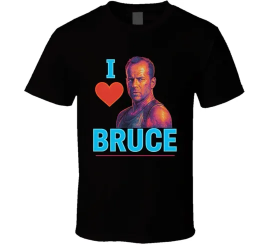 Discover I Heart Love Bruce Willis 90s Action Movie Star T Shirt