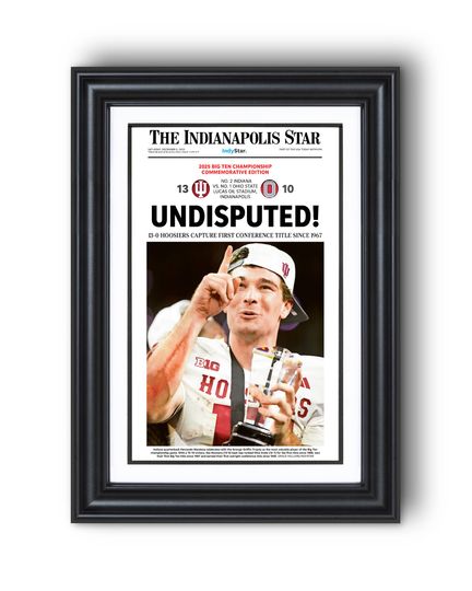 Discover 2025 Indiana Football Undisputed Unbeaten 13-0 against Ohio Football Championship Framed Newspaper