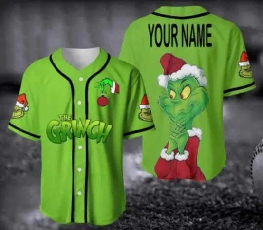 Discover The Christmas Personalize Name funny character baseball jersey, 3d gift,2025 hot