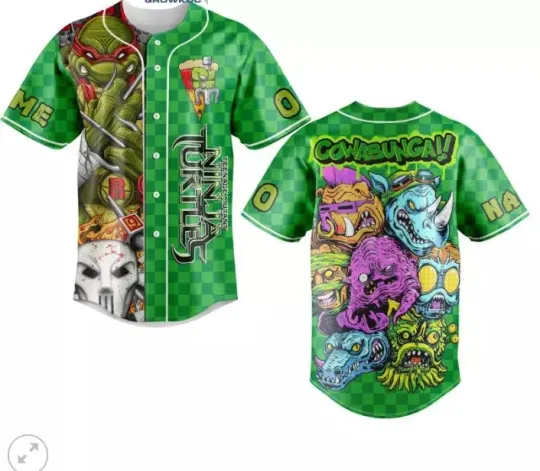 Teenage Mutant Ninja Turtles Cowabunga Monster baseball jersey, new 3d gift
