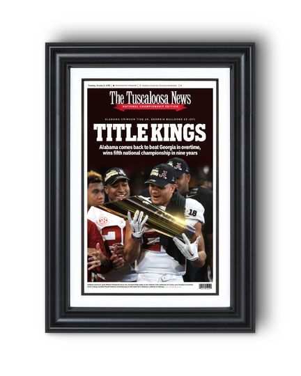 Discover 2018 Albm Football TITLE KINGS National Champions Framed Newspaper