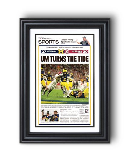 2024 Michigan Football UM TURNS TIDE Rose Bowl Victory Newspaper