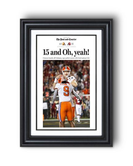 2019 South Carolina Football 15 and Oh Yeah! College Football National Champions Newspaper