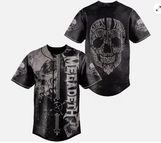 Megadeth Heavy Metal Rock Unisex 3D baseball jersey, 3d gift,2025 hot
