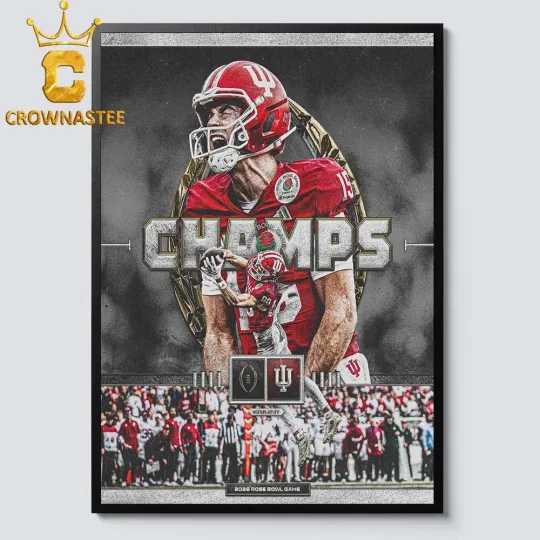 Indiana Hoosiers Football 2026 Champions Rose Bowl Vertical Poster