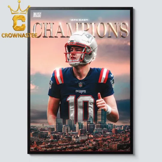 Discover NEW New EnglAnd Team PAtr!ots 2025 Champions AFC East Division Poster