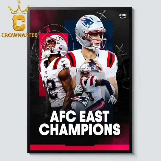 Discover NEW New EnglAnd Team PAtr!ots 2025 Champions AFC East Division Poster