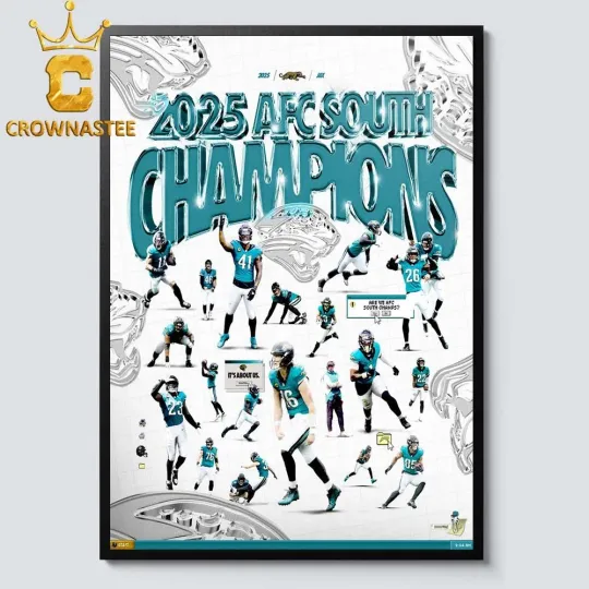 Discover NEW JAcks0nv!lle Team JAgvars 2025 AFC South Champions Poster