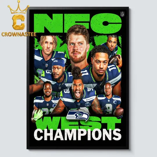 Discover NEW S3attle Team S3ahAwks 2025 NFC West Champions All Team Poster