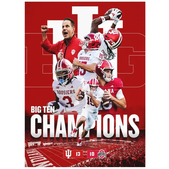 Discover Indiana Hoosiers Big Ten Champions Football Poster