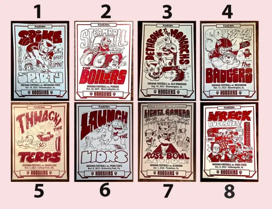 Discover Indiana Hoosiers Football 2025 Season Vintage Game Day Poster Collection