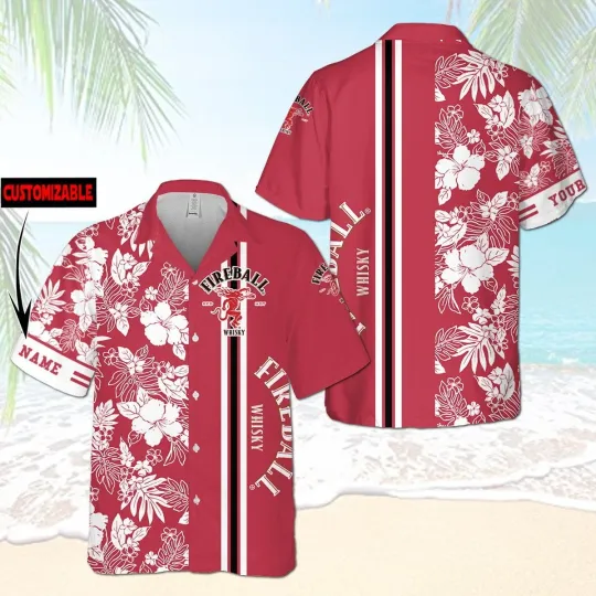 Personalized Fireball All Over Print 3d Hawaiian Shirt Tropical Hawaiian Shirt