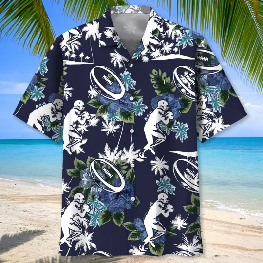 Discover Rugby Blue Nature Hawaiian Shirt Tropical Hawaiian Shirt Summer Beach
