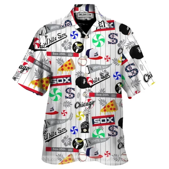 Discover Chicago Baseball White Sox Hawaiian Shirt Beggars Pizza Hibiscus Flower Aloha