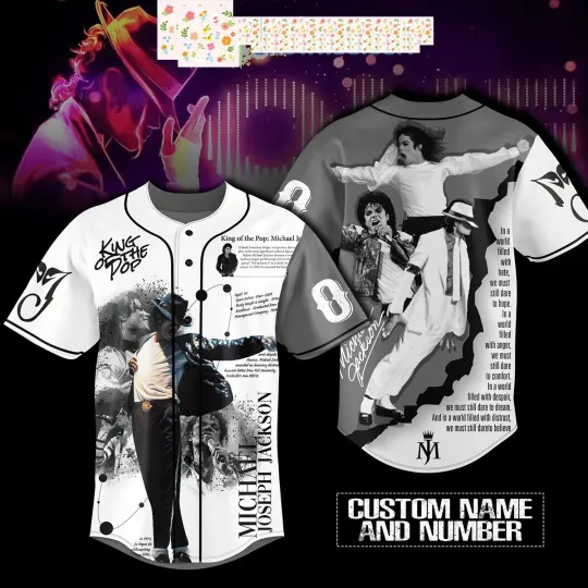 Discover Michael Jackson King of Pop Legend Personalized Baseball Jersey