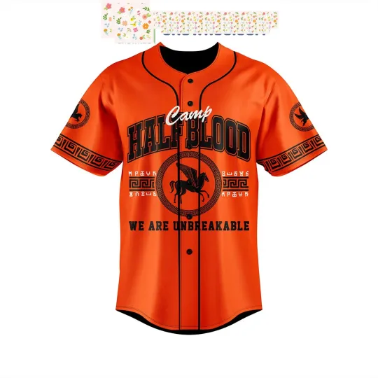 Percy Jackson Half Blood Camp Personalized Baseball Jersey