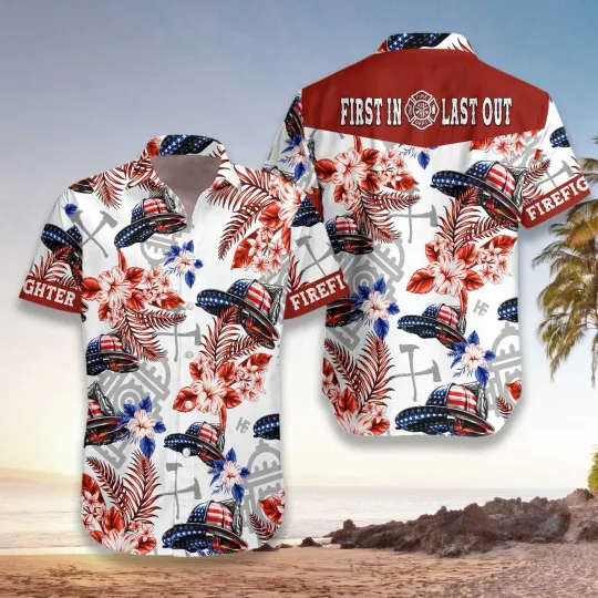 Discover Firefighter Helmet Seamless Cool Design   Aloha Hawaiian Shirt