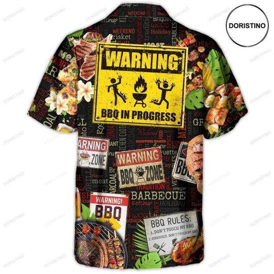 Discover Barbecue Funny Bbq Beer Warning Bbq In Progress Bbq Zone Hawaiian Shirt