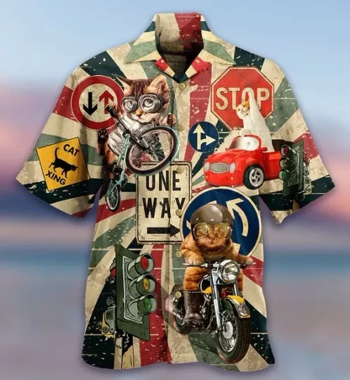 Discover Funny Cats Hawaiian Shirt