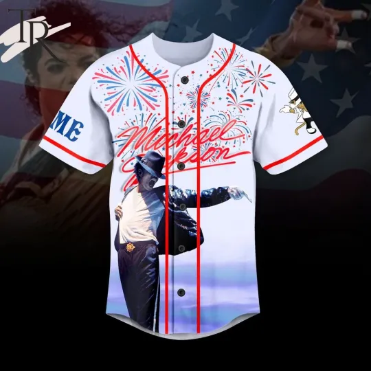 Michael Jackson 4th of July Custom Baseball Jersey
