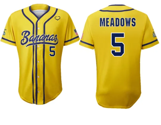 Discover Savannah Bananas Baseball Jersey Jerseys David Meadows Player 2 side BTT570