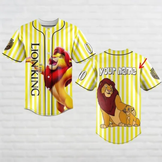 Discover Disney Lion King Baseball Jersey Simba Nala Jersey Shirt Cartoon Movie Baseball