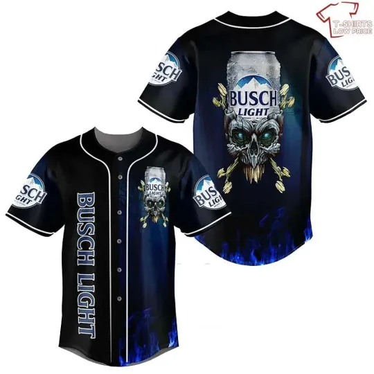 Discover Skull With Light Beer Baseball Jersey_cya_53