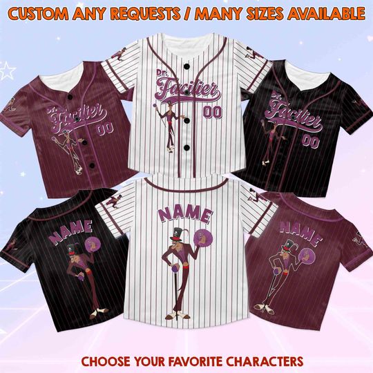 Disney DrFacilier Princess And The Frog Jersey, Princess&Frog Characters Jersey