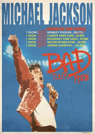 Discover Michael Jackson Bad Tour Retro Vertical Poster