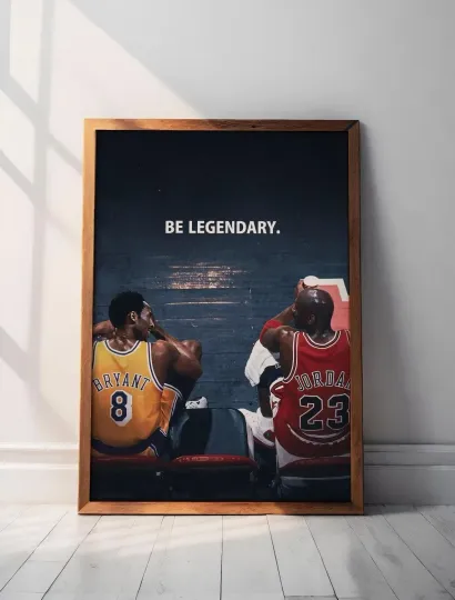 Discover Be Legendary Kobe Bryant Vintage Mamba Basketball Poster Wall Decor